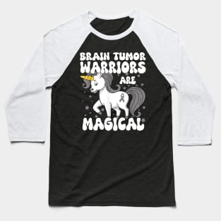 Brain Tumor Warrior Gray Ribbon Brain Tumor Cancer Awareness Baseball T-Shirt